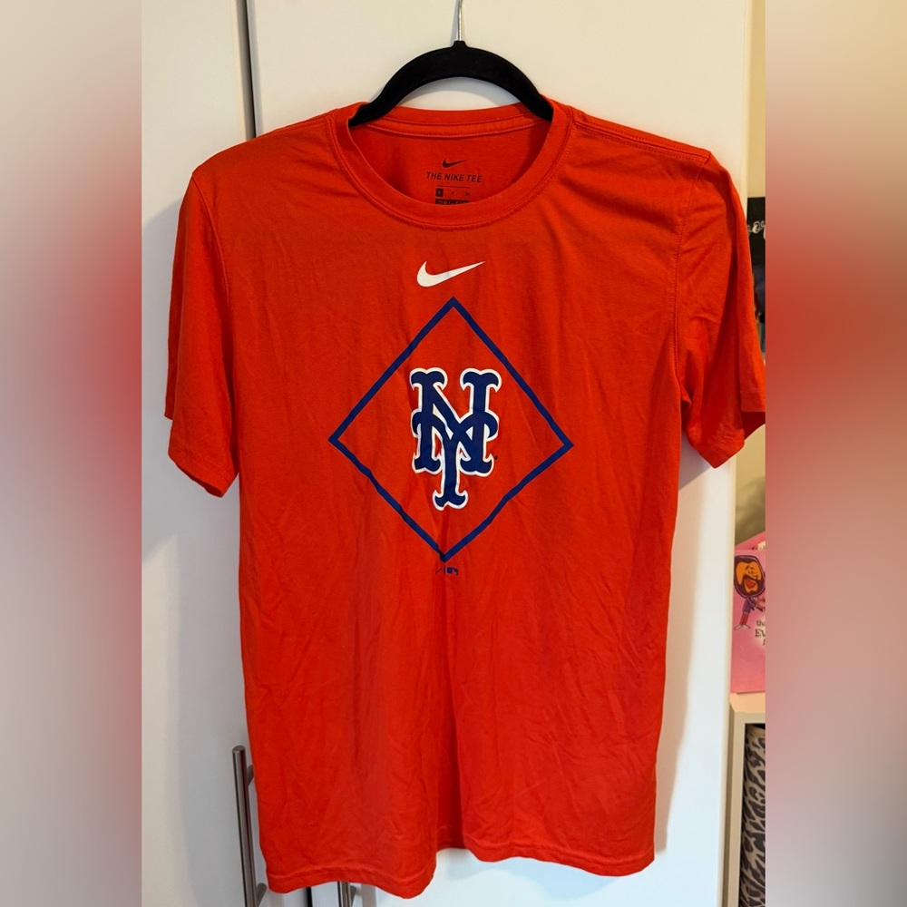 Nike NY Mets Orange and Blue Short Sleeve Tee